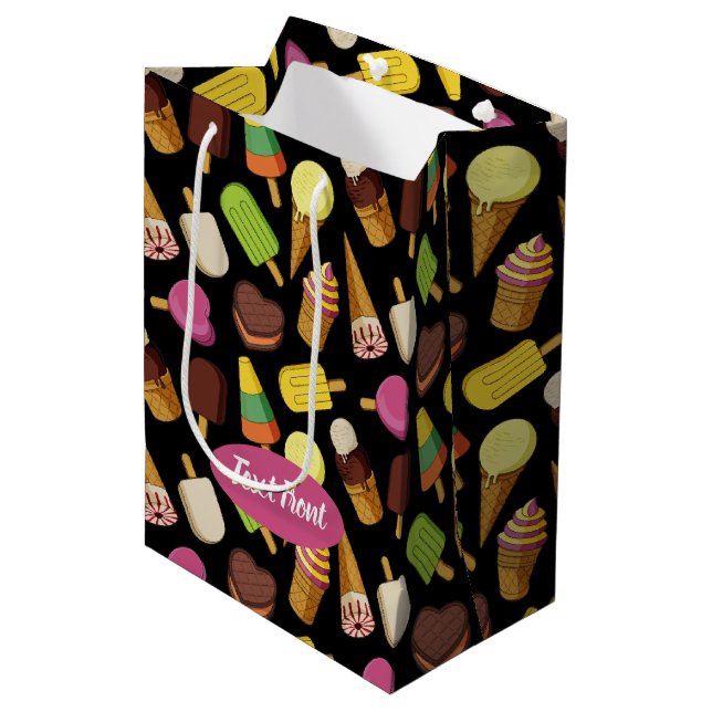Ice Cream Background Medium Gift Bag (Front Angled)