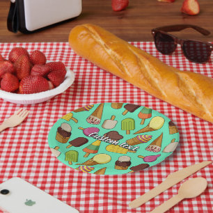 Ice Cream Background Paper Plate