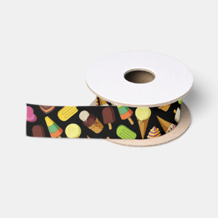 Ice Cream Background Satin Ribbon