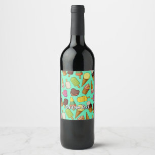 Ice Cream Background Wine Label