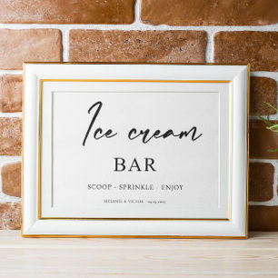 Ice cream Bar Wedding Sign Poster