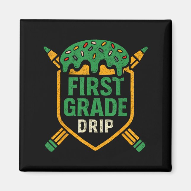Ice Cream Baseball Drip First Grade Boys Back To S Magnet (Front)