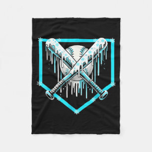 Ice Cream Baseball Drip Home Plate Bats Cool For B Fleece Blanket