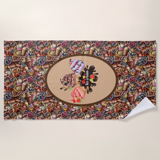 Ice Cream Beach Towel (Front)