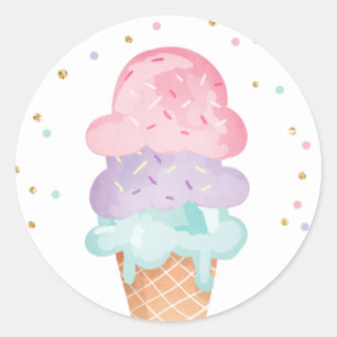 Ice Cream Birthday Envelope Seal Summer Sticker