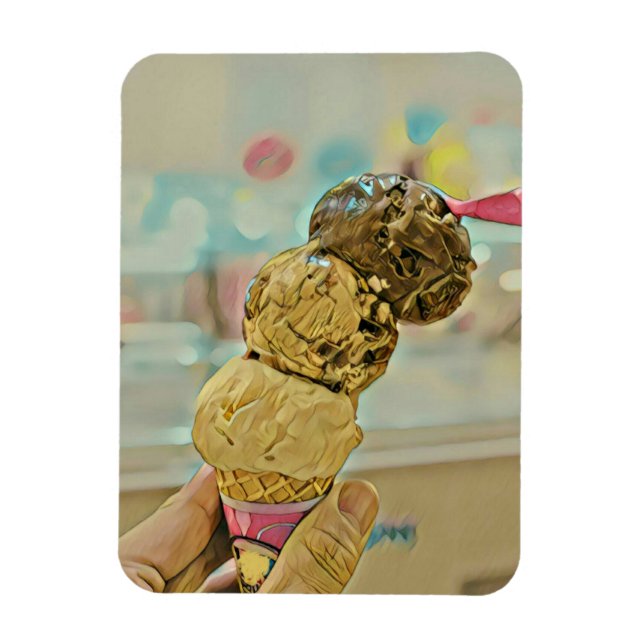 Ice cream birthday gift magnet (Vertical)