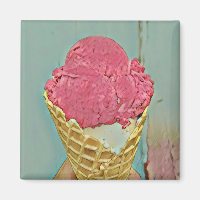Ice cream birthday gift magnet (Front)