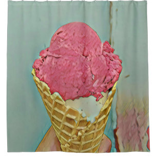 Ice cream birthday gift shower curtain