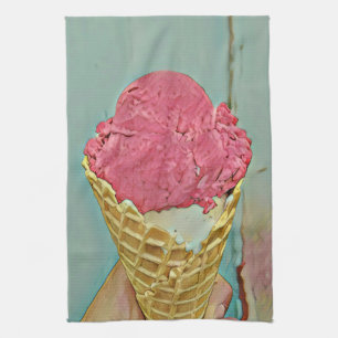 Ice cream birthday gift tea towel