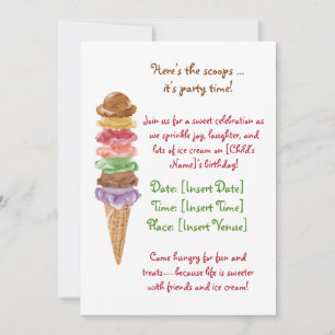 Ice Cream Birthday Invitation