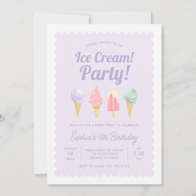 Ice Cream Birthday Invitation (Front)