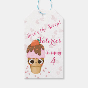 Ice Cream Birthday Invitation, 4th Birthday Gift Tags