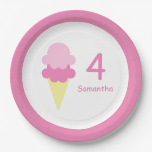 Ice Cream Birthday Paper Plate