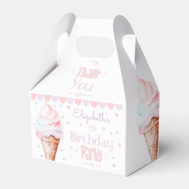 Ice cream birthday party favour box (Front Side)