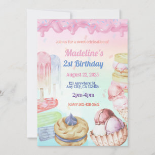 Ice Cream Birthday Party Invitation