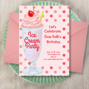 Ice Cream Birthday Party Invitation
