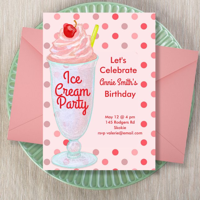 Ice Cream Birthday Party Invitation (Creator Uploaded)