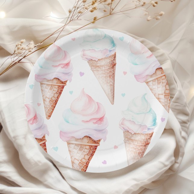 Ice cream birthday party  paper plate (Creator Uploaded)