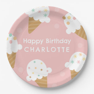 Ice Cream Birthday Party Paper Plate