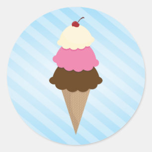Ice Cream Birthday Party Stickers