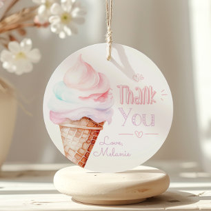 Ice cream birthday party thank you favour tags