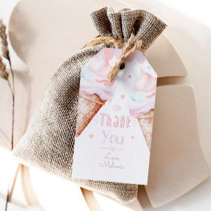 Ice cream birthday party thank you gift tags