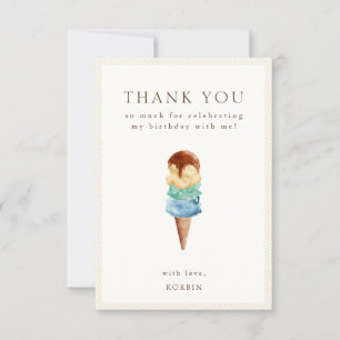 Ice Cream Birthday Thank You Card