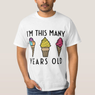 Ice Cream Birthday Three 3 Years Old 36 Month Boy T-Shirt