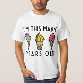 Ice Cream Birthday Three 3 Years Old 36 Month Boy T-Shirt