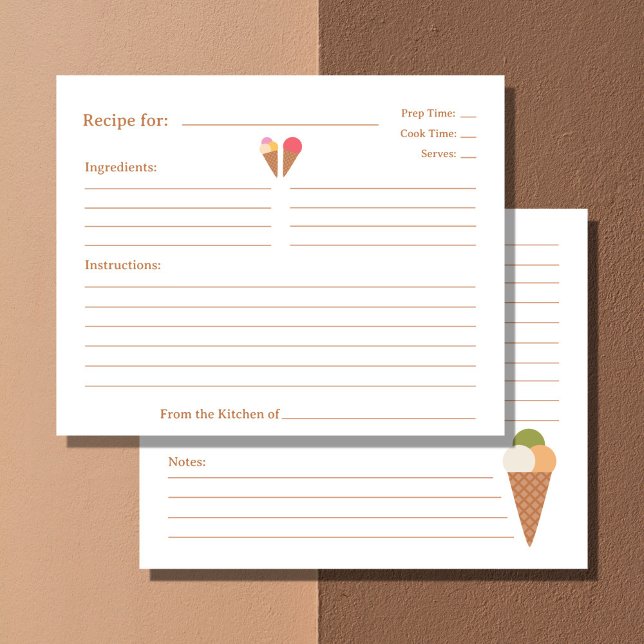 Ice Cream Bridal Shower Recipe Card (Ice Cream Bridal Shower Recipe Card)