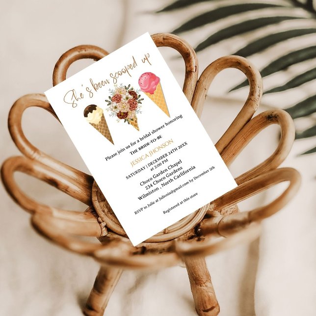 Ice cream bridal shower she's been scooped up  invitation (Creator Uploaded)