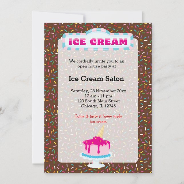 Ice cream business invitation (Front)