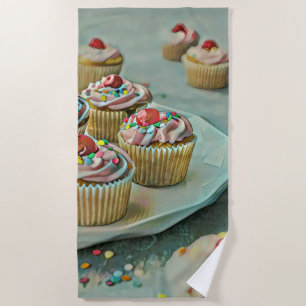 Ice cream cake beach towel