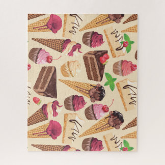 Ice Cream, Cake, Cupcakes and Cheesecake Delight Jigsaw Puzzle