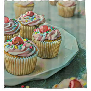 Ice cream cake shower curtain