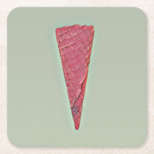 Ice cream cake square paper coaster