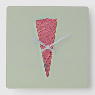 Ice cream cake square wall clock
