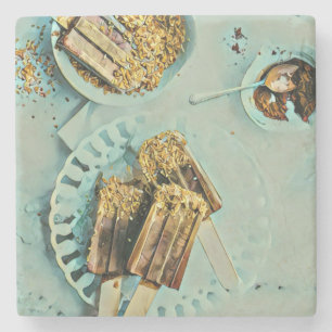 Ice cream cake stone coaster