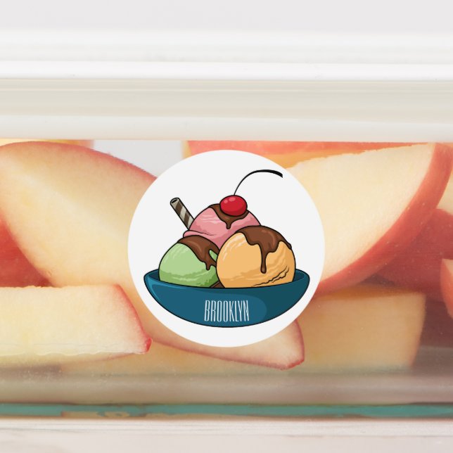 Ice cream cartoon illustration  (Affixed)