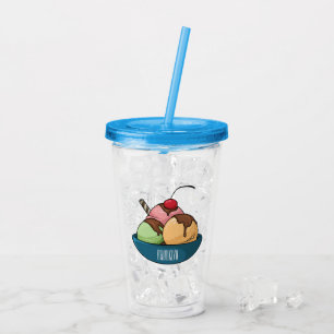 Ice cream cartoon illustration  acrylic tumbler