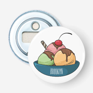 Ice cream cartoon illustration  bottle opener