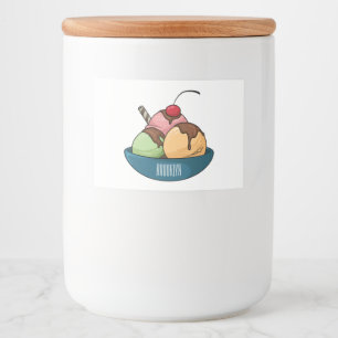 Ice cream cartoon illustration food label