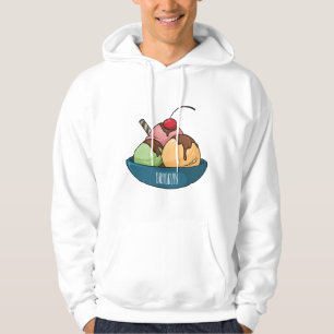 Ice cream cartoon illustration  hoodie