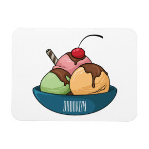 Ice cream cartoon illustration magnet