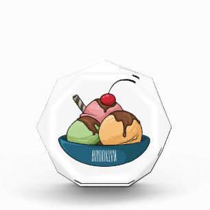 Ice cream cartoon illustration photo block
