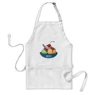 Ice cream cartoon illustration  standard apron