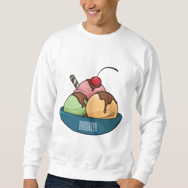 Ice cream cartoon illustration  sweatshirt (Front)