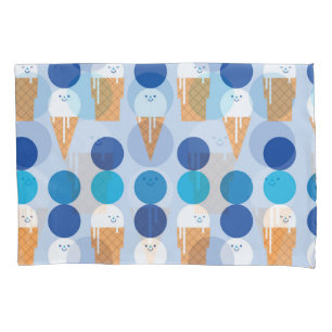 Ice Cream Cartoon Seamless Vintage Pillowcase