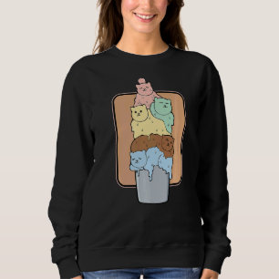 Ice Cream Cat Pet Animal Meowing Kitty   Humour Sweatshirt