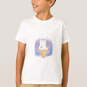 ice cream cat watercolor T-Shirt